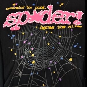 Stylish Black Hoodie with Pink and Yellow Accents